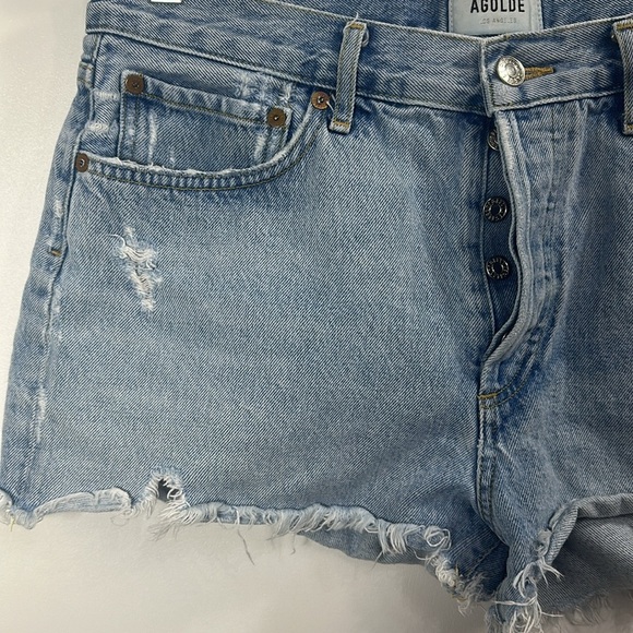AGOLDE Parker Button Fly Distressed Raw Hem Shorts size 29 - Picture 5 of 10